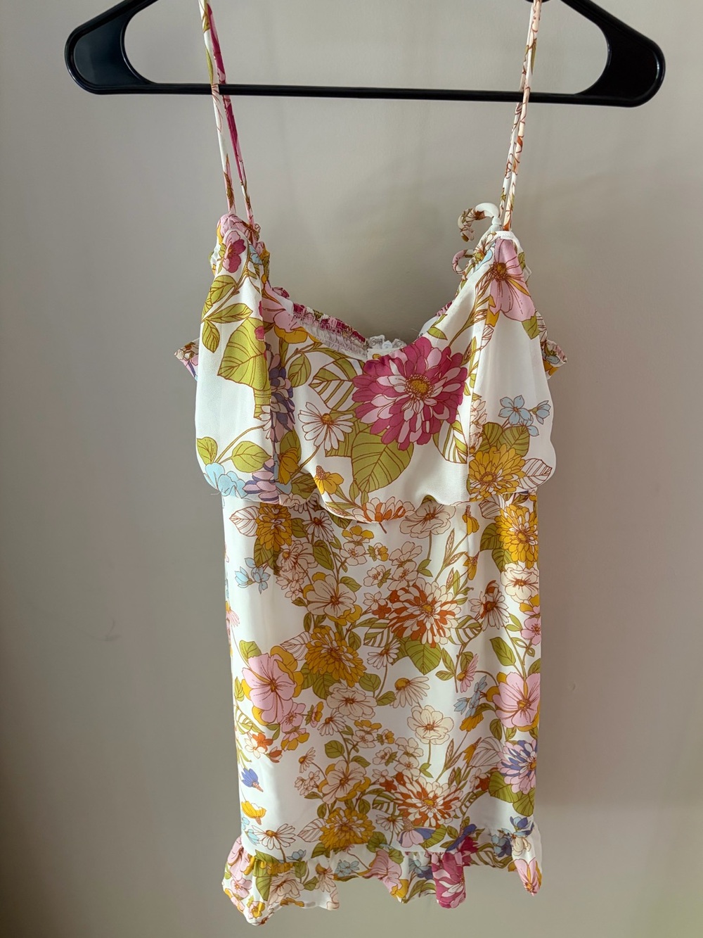 Sugarlips Cream Dress with Floral Print